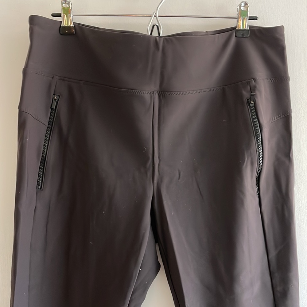 Athleta Hybrid Stellar Tights size XL EUC dark taupe brown